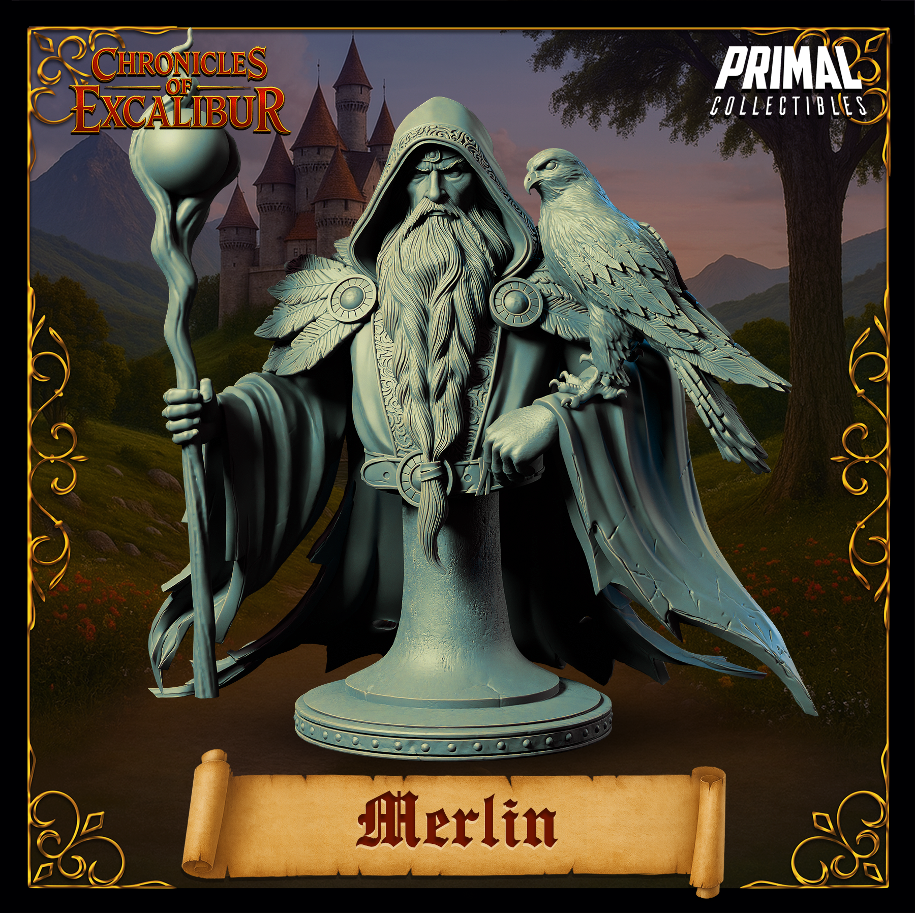 Wizard (Merlin) Bust  by Primal Collectibles