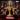 Merakh Evil Wizard bust by Primal Collectibles, facing forward, tall ceremonial crown, wide ornate mantle with scrollwork, both hands raised with flame effects, composed stern expression.
