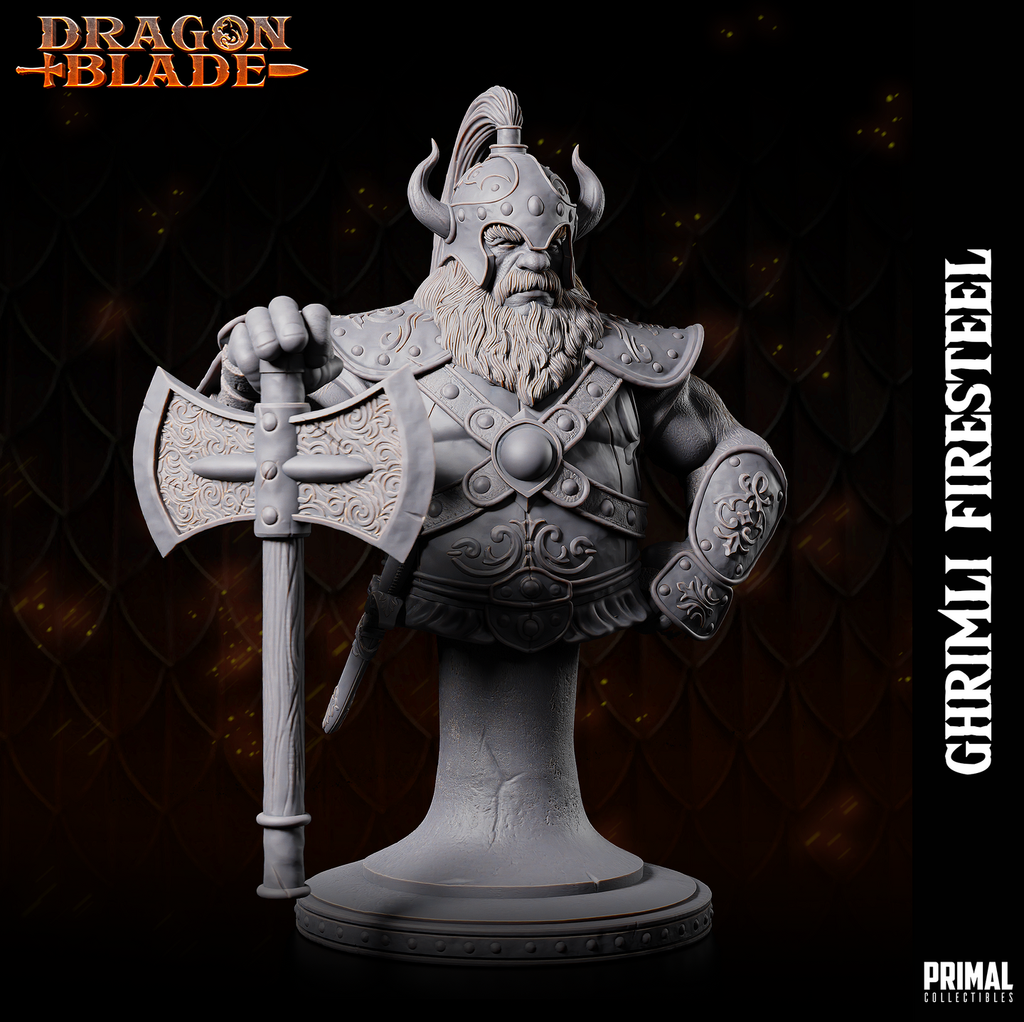 Dwarf Fighter (Ghrimli Firesteel) Bust by Primal Collectibles