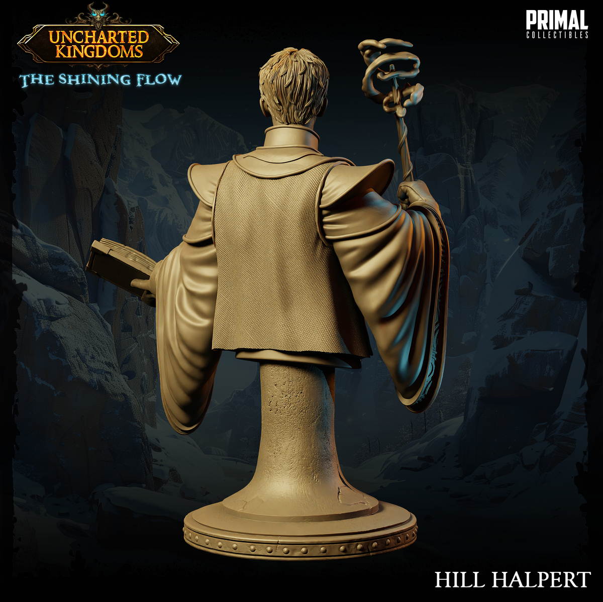 Wizard Rear View Wizard (Hill Halpert) Bust | D&D Mini for Wizard Characters – MitzNSimz