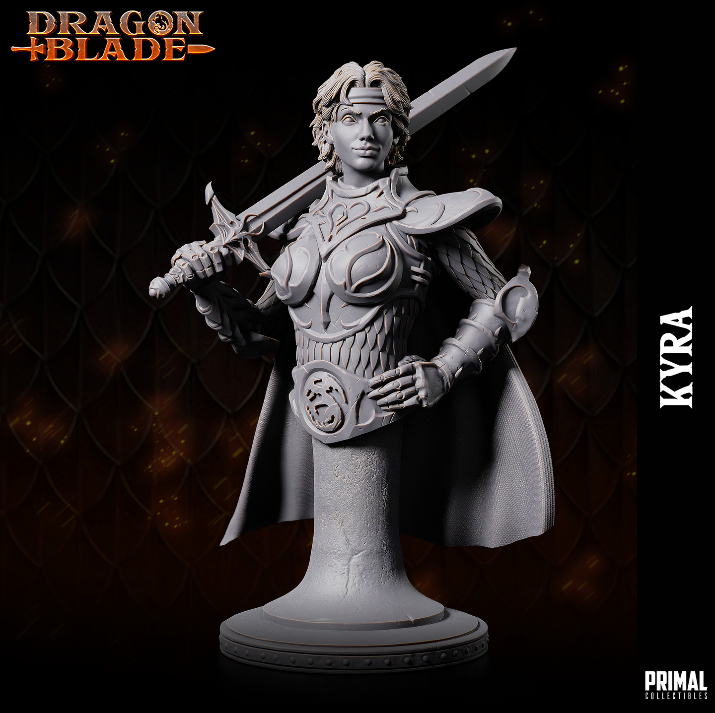 Human Fighter / Warrior (Kyra) w/No Helmet Bust by Primal Collectibles