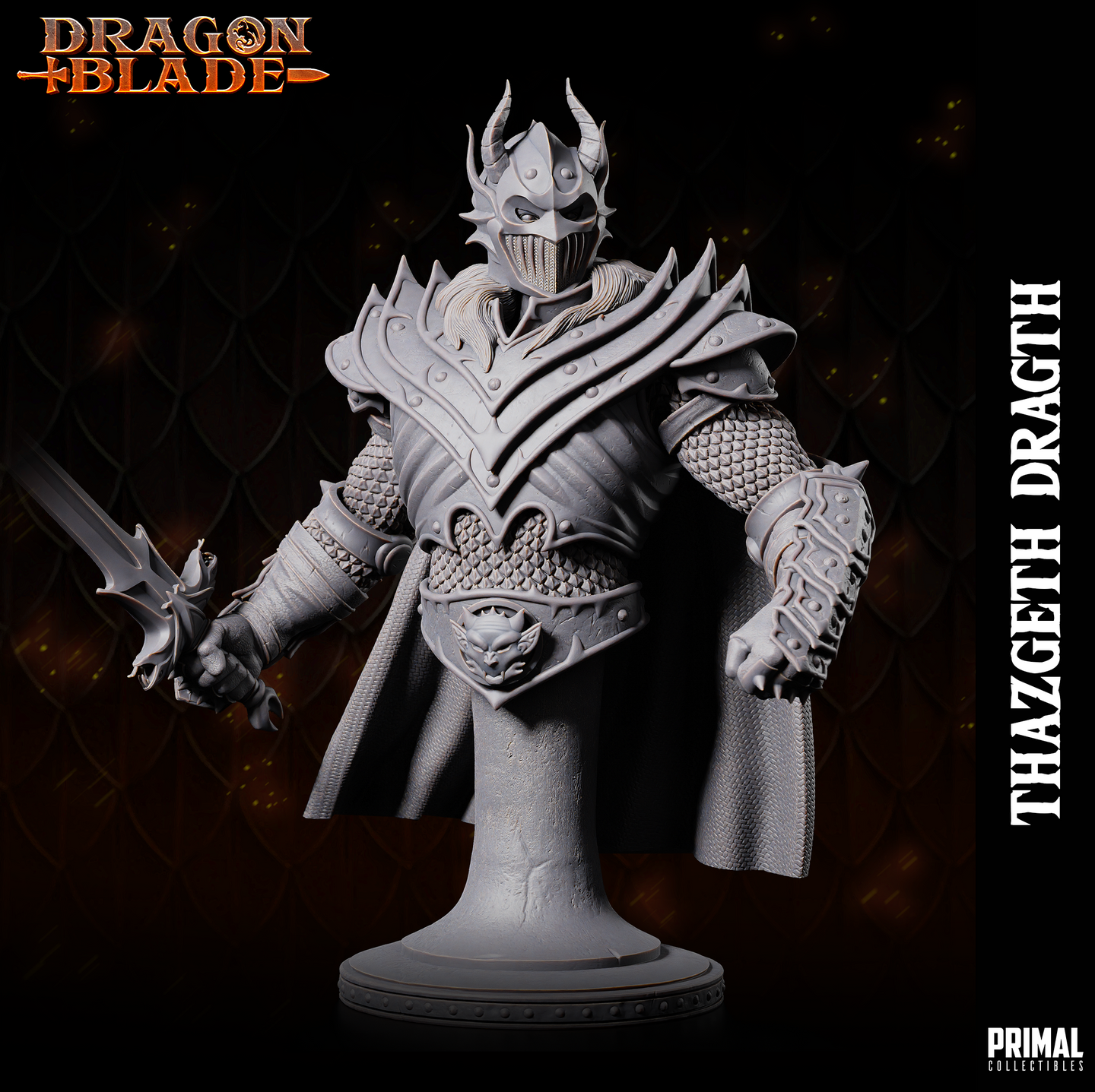 Human Wizard Fighter / Warrior (Thazgeth Dragth) w/Helmet Bust by Primal Collectibles