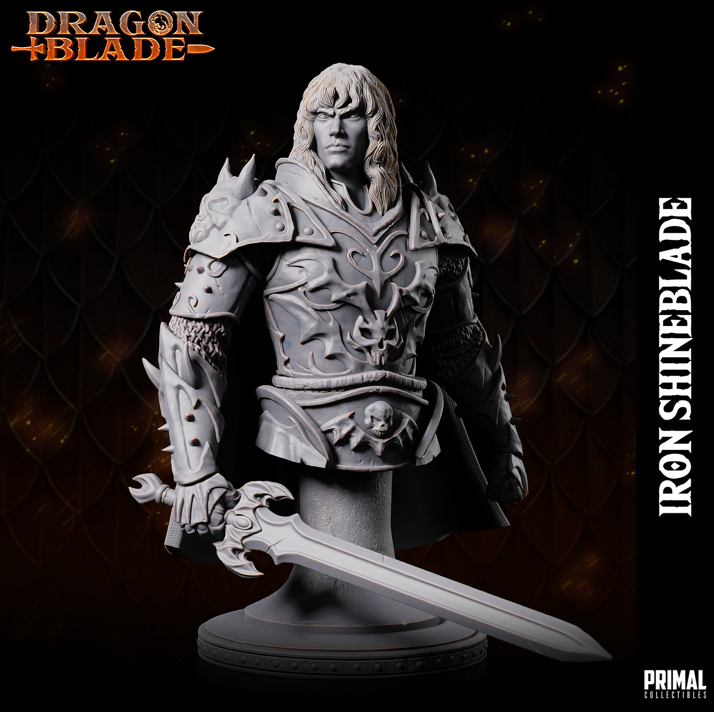 Fighter (Iron Shineblade) w/No Helmet Bust by Primal Collectibles