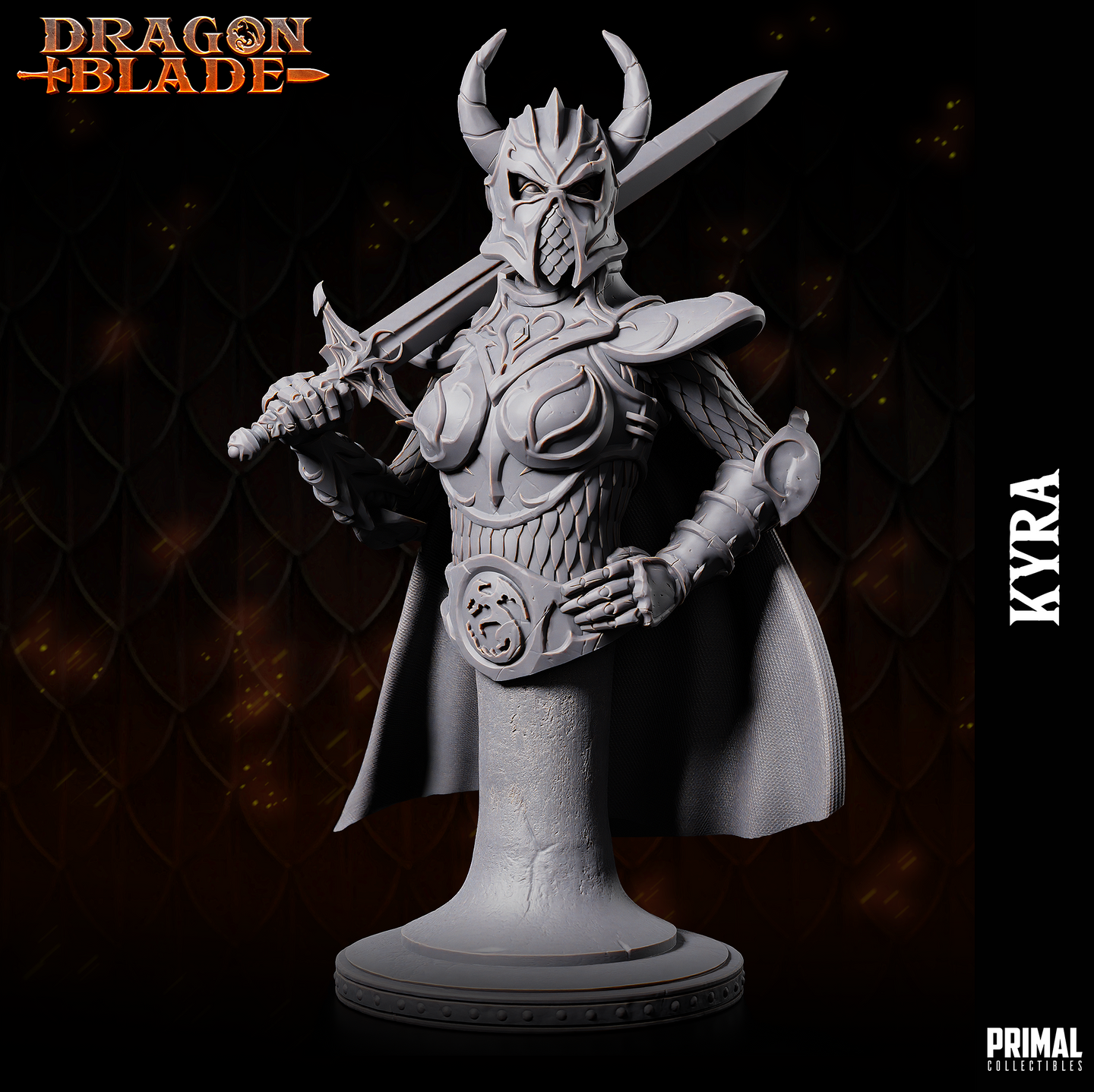 Human Fighter / Warrior (Kyra) w/Helmet Bust by Primal Collectibles
