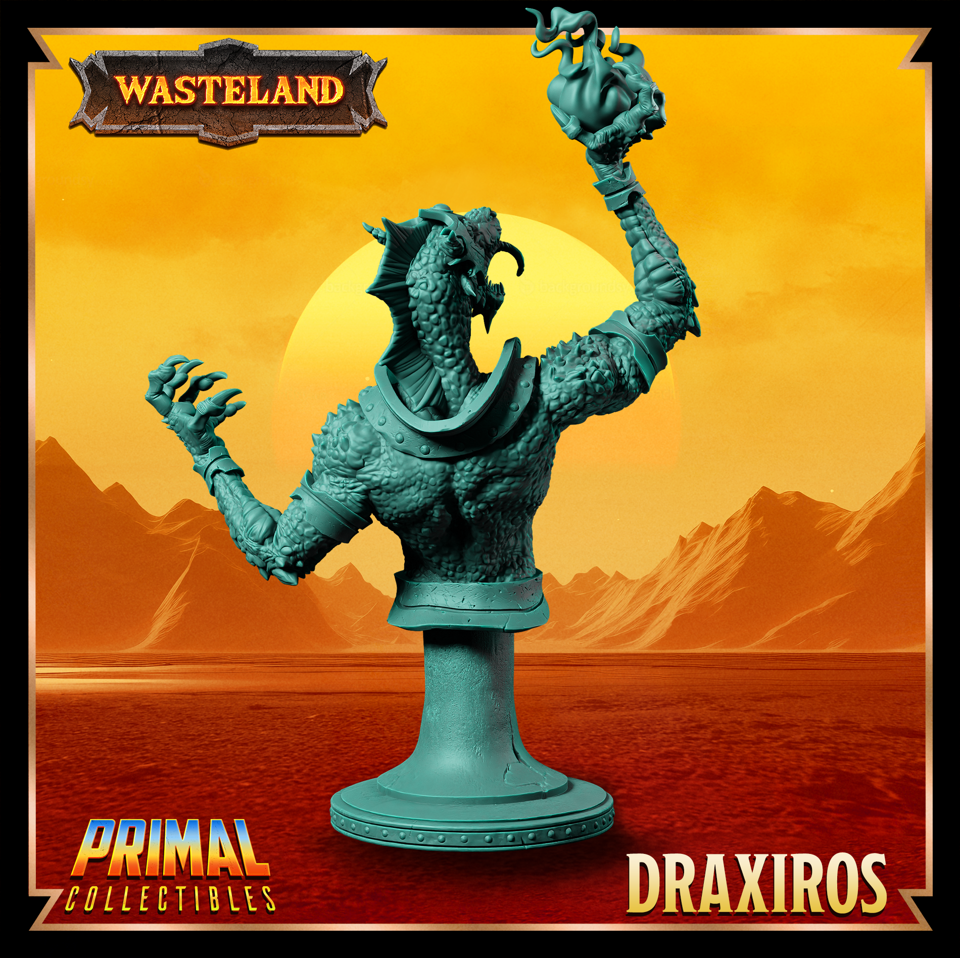 Dragonborn Sorcerer King (Draxiros) Bust  by Primal Collectibles