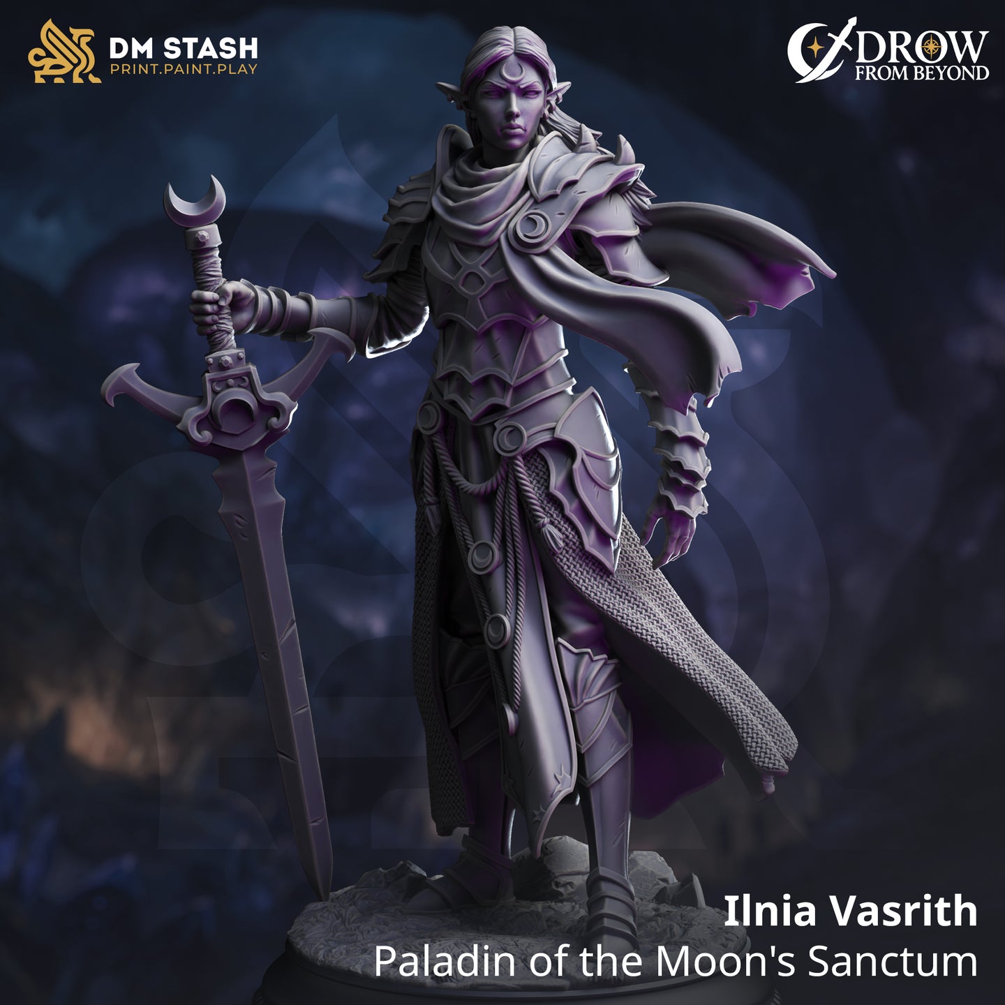 Drow Paladin of the Moon's Sanctum (Ilnia Vasrith) by DM Stash