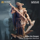 Silver Dragonborn Warlock (Ilvias the Reaper) by DM Stash