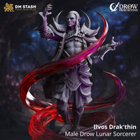 Male Drow Lunar Sorerer (Ilvos Drak'thin) by DM Stash