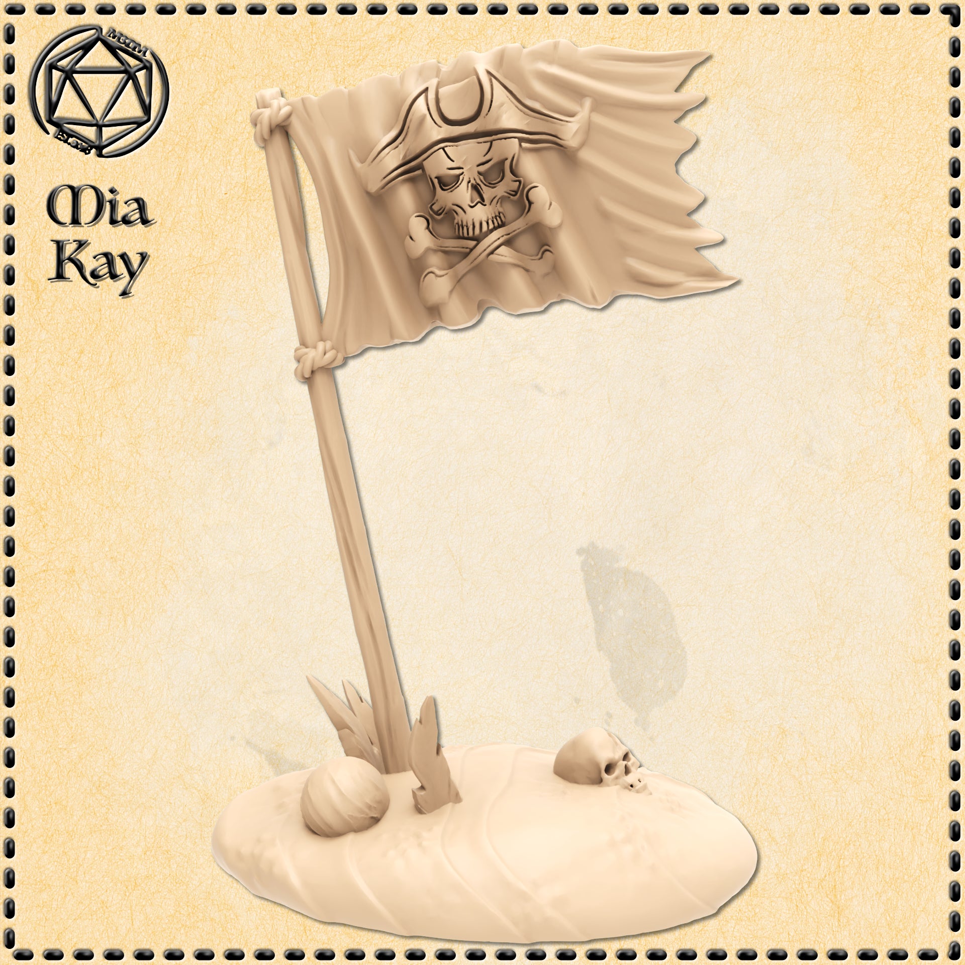 Jolly Roger Flag by Mia Kay M3DM