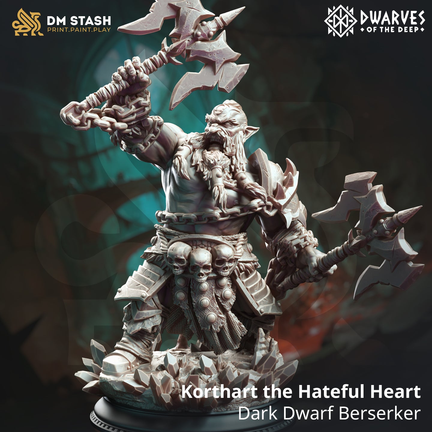 Dark Dwarf Berserker (Korthart the Hateful Heart) by DM Stash