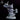 Upright mousefolk figure in layered skirt and button apron, holding a cheese platter with a knife aloft in one hand and a frothing tankard in the other. Sculpt by La Louve 3D.