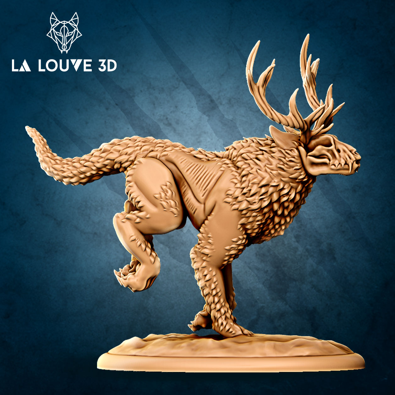 Horned Hound Running by La Louve 3D