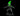 Digital render of the Magmin 1 MM2025 miniature by MZ4250 — a crouching goblinoid elemental creature with a wide jagged grin, hollow glowing green eyes, long clawed hands spread wide, and a dramatic crown of green flame erupting from its skull. Rocky, creviced skin texture throughout. Shown on a round black base against a black background.