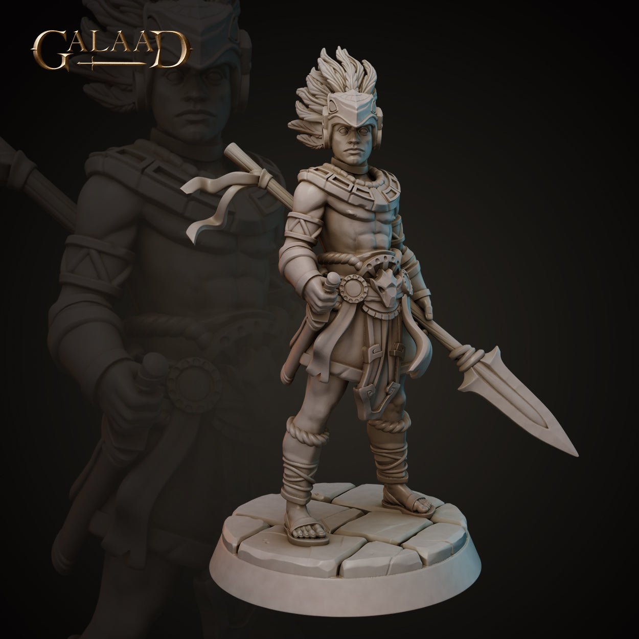 Male Aztec Fighter 01 by Galaad Miniatures