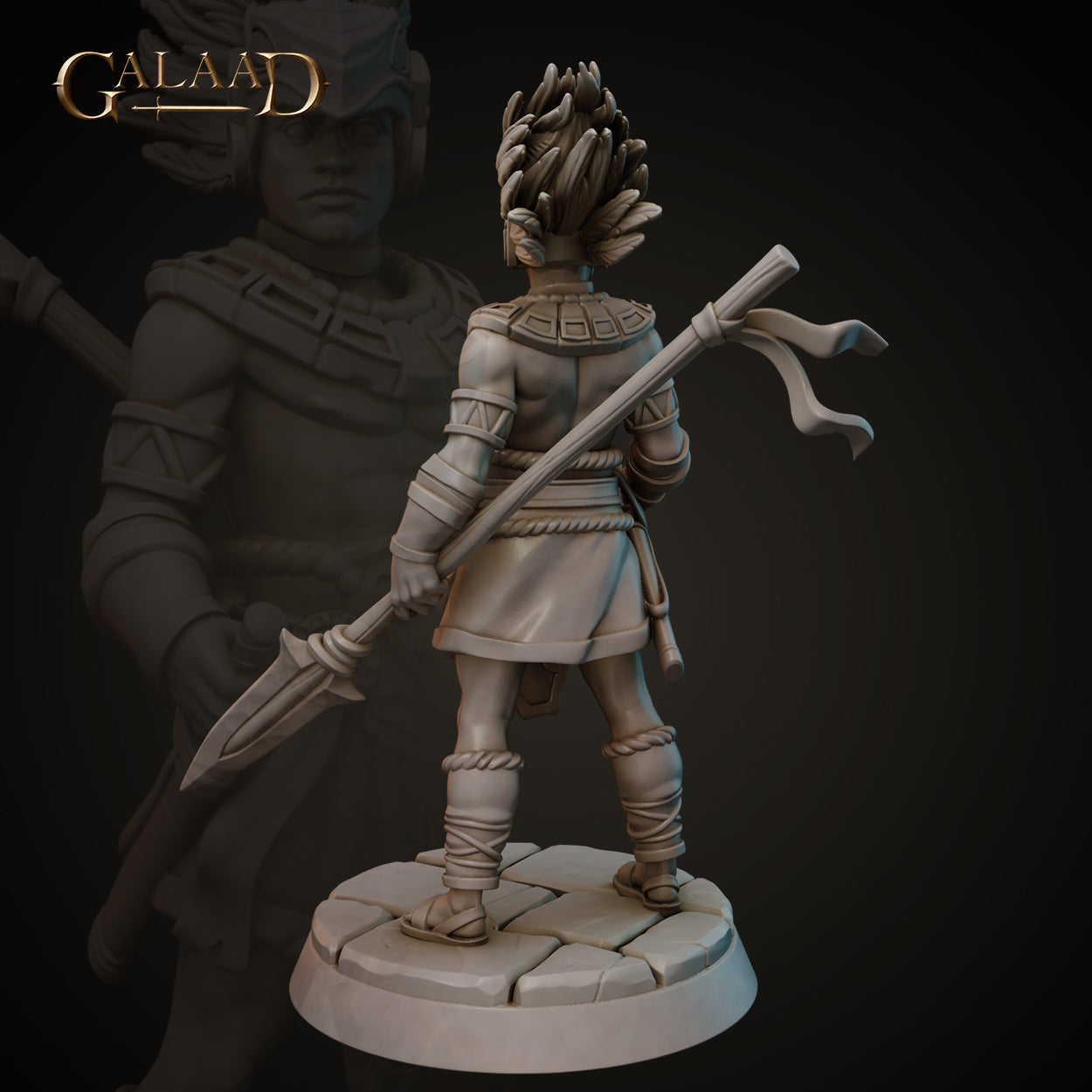 Male Aztec Fighter 01 by Galaad Miniatures