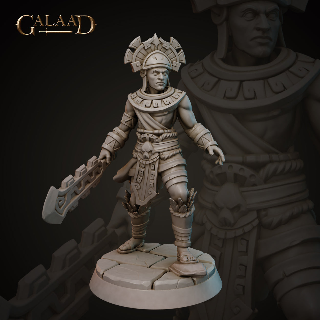 Male Aztec Fighter 02 by Galaad Miniatures