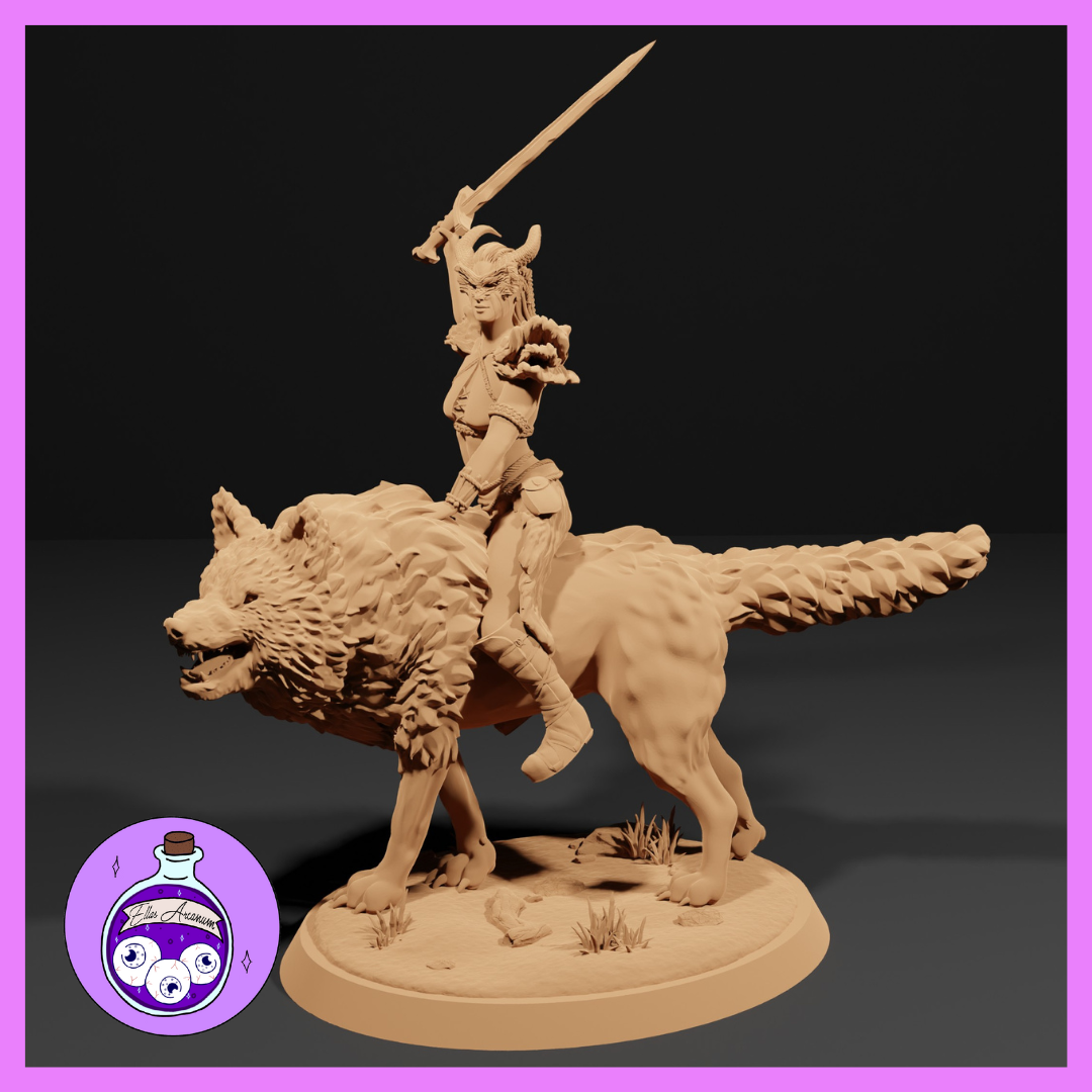 Masked Druid Wolf Mount by Ella's Arcanum Minis