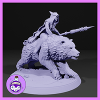 Owl Witch Bear Mount by Ella's Arcanum Minis