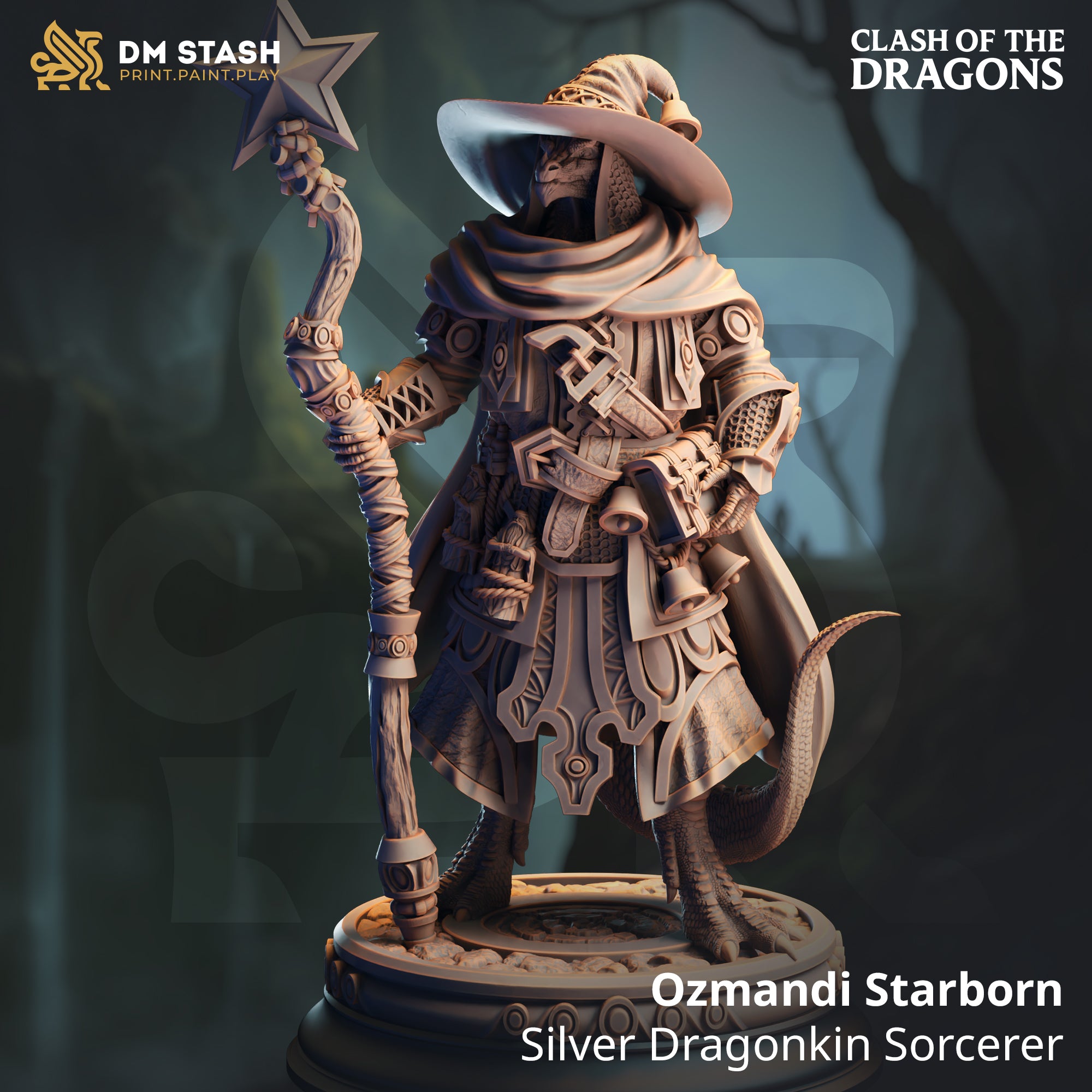 Silver Dragonborn Sorcerer (Ozmandi Starborn) by DM Stash
