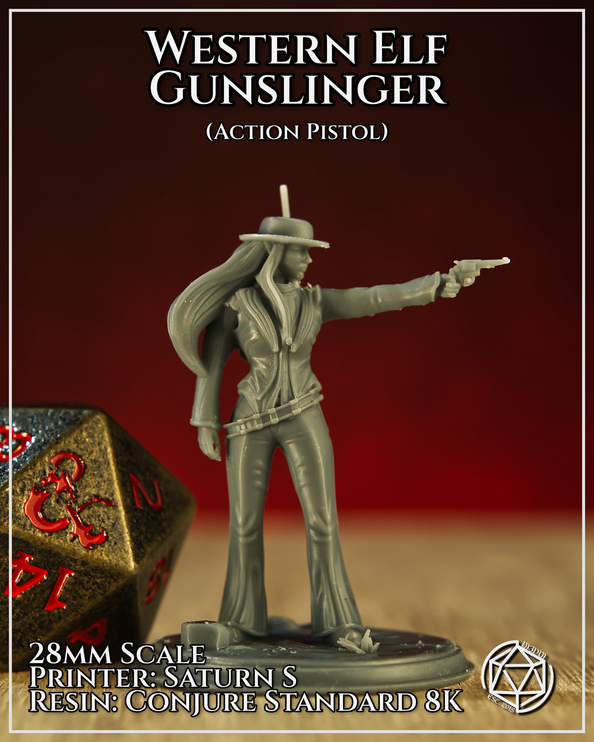 Western Elf Gunslinger Action Pistol by Mia Kay M3DM