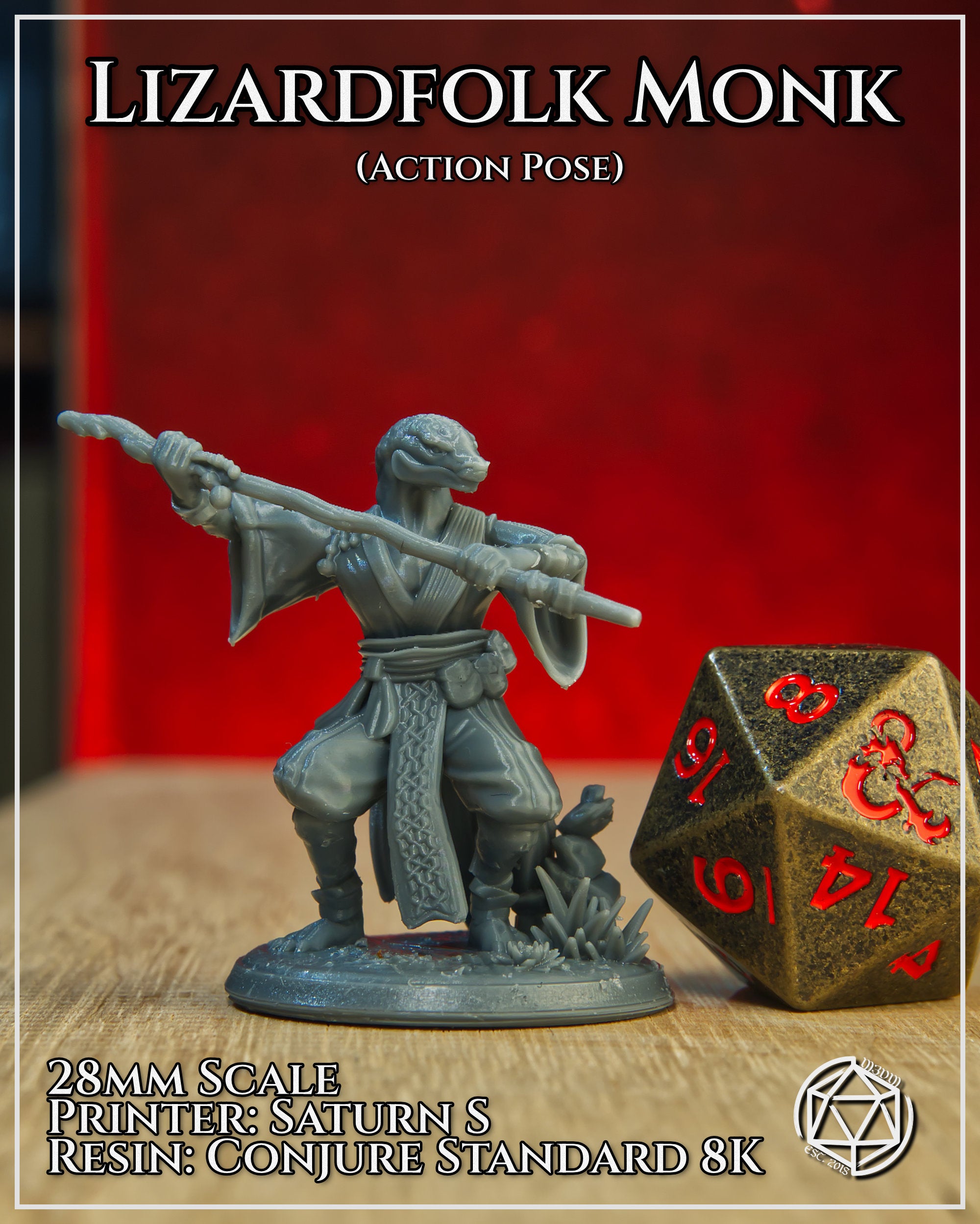 Lizardfolk Monk Action by Mia Kay M3DM