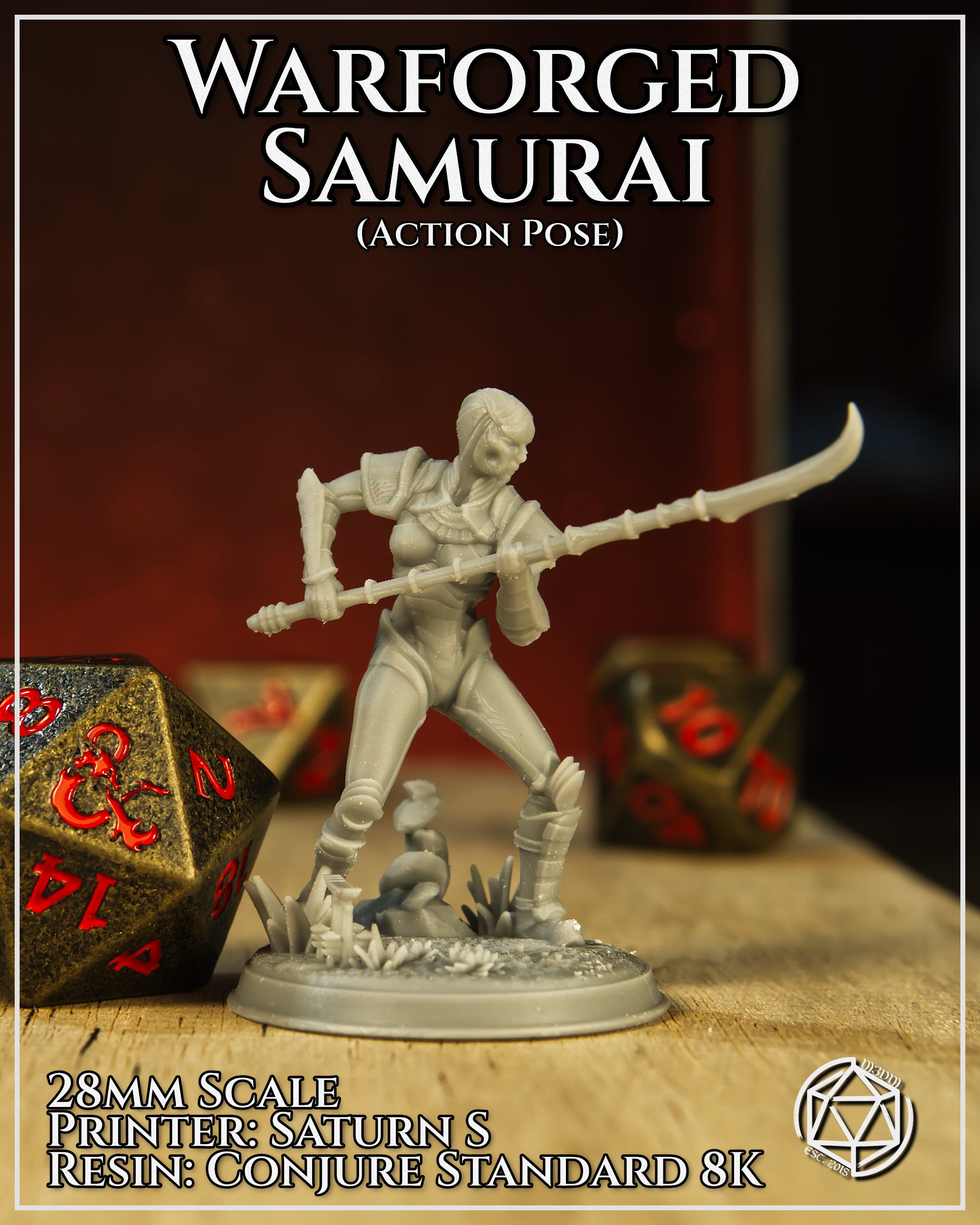Warforged Female Samurai Action by Mia Kay M3DM