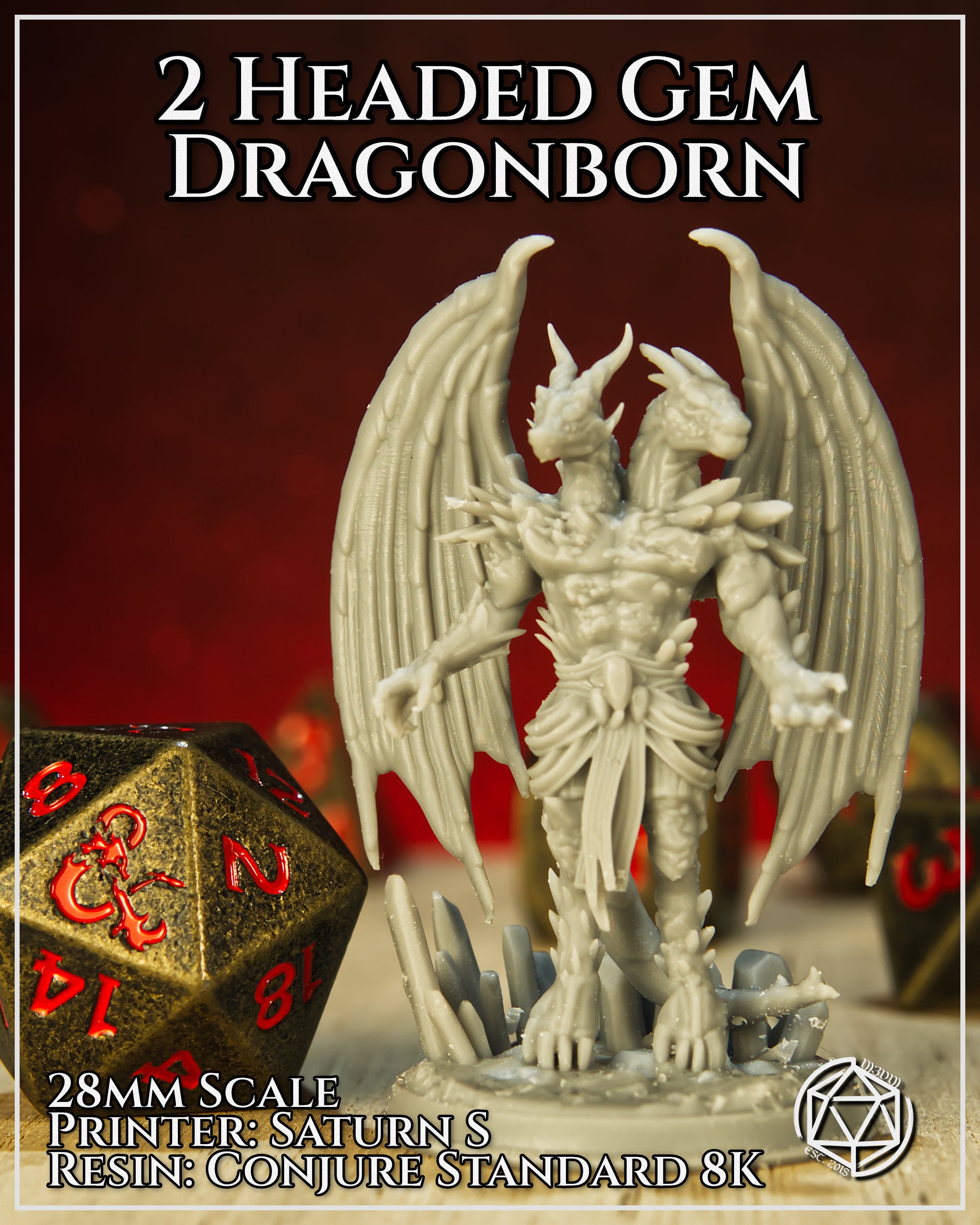 2-Headed Gem Dragonborn by Mia Kay M3DM