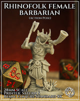 Rhinofolk Female Barbarian Action by Mia Kay M3DM