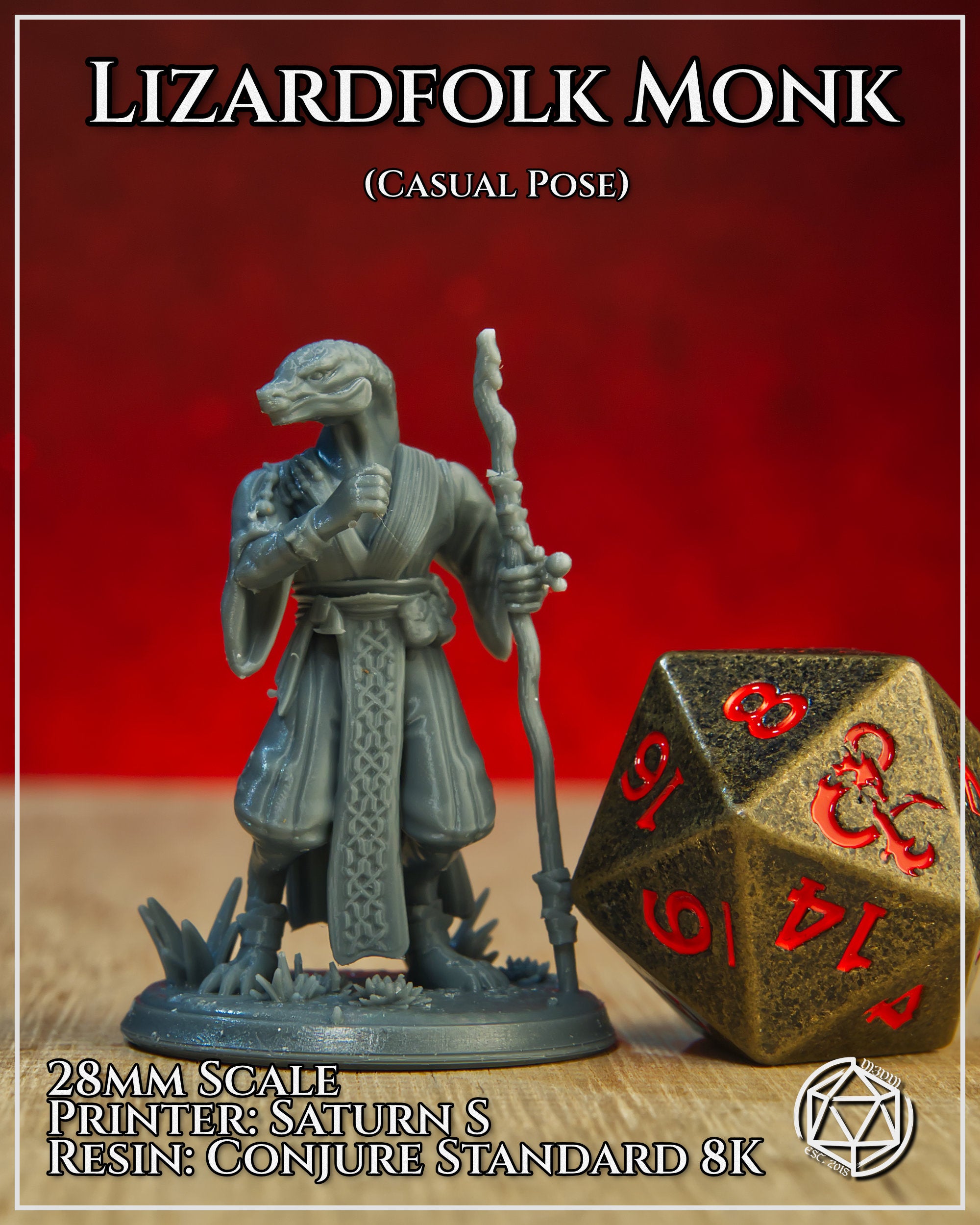 Lizardfolk Monk Casual by Mia Kay M3DM
