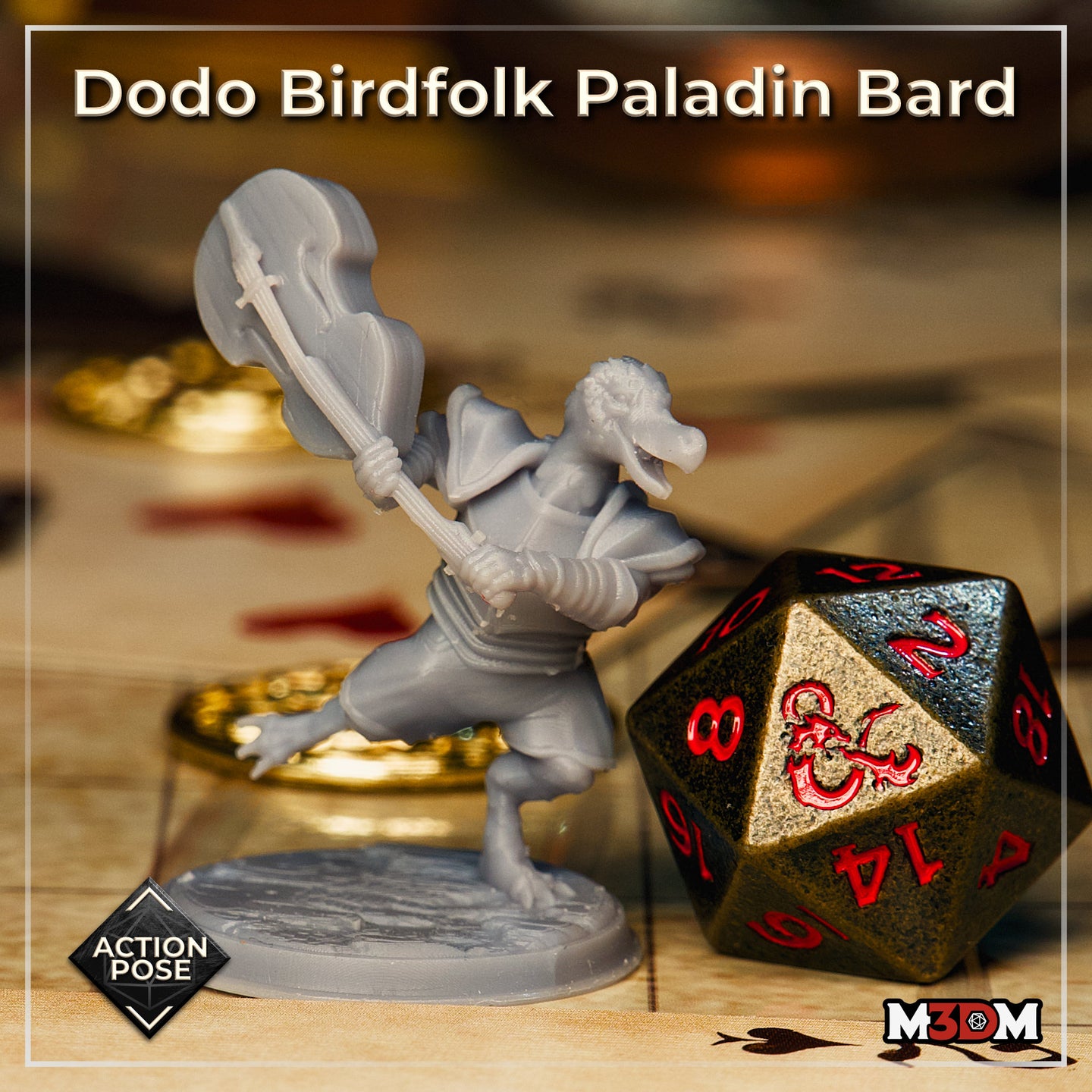 Dodo Birdfolk Paladin Bard Action by Mia Kay M3DM