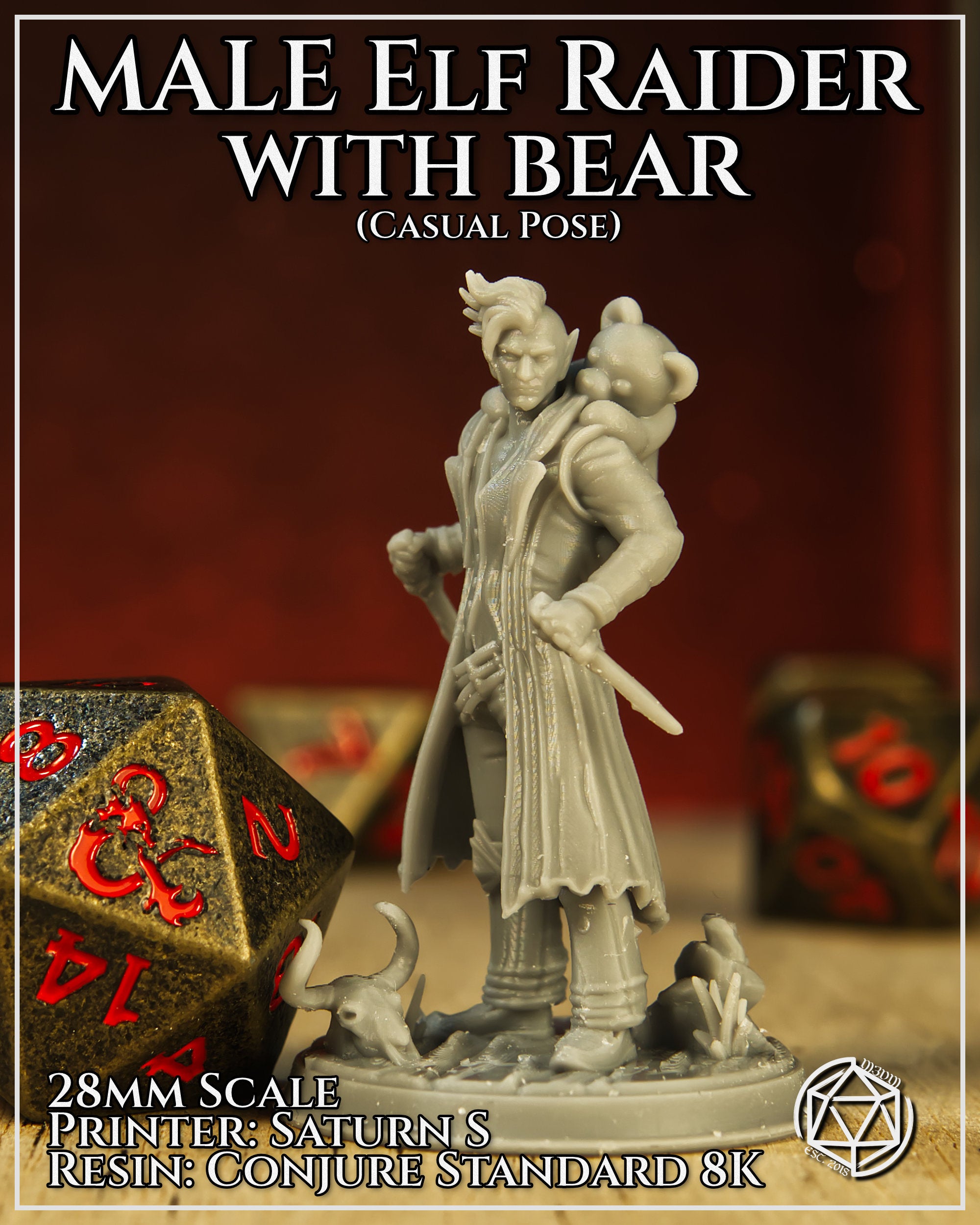 Elf Raider w/Bear Casual by Mia Kay M3DM