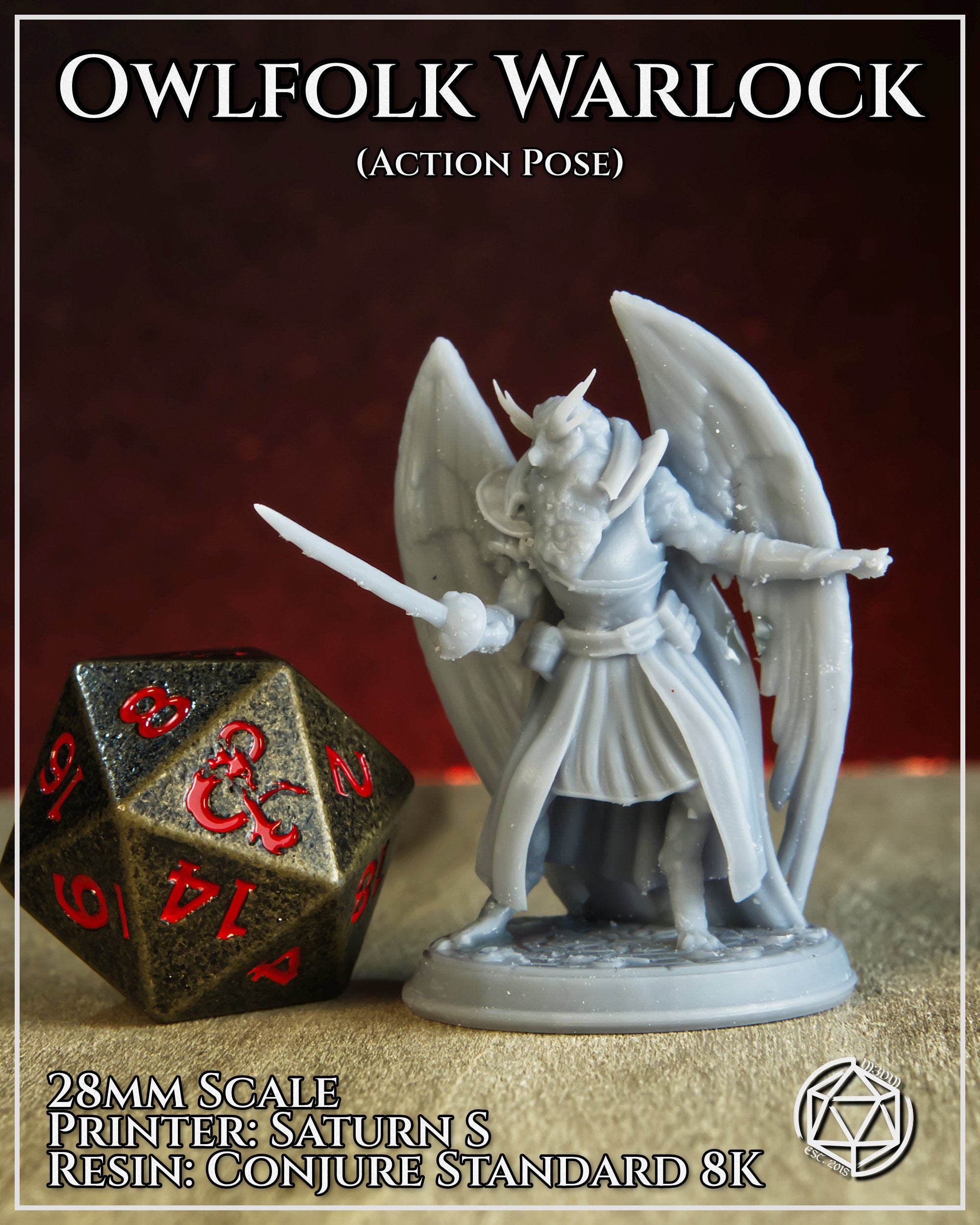 Owlfolk Warlock Action by Mia Kay M3DM