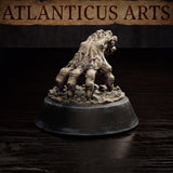 Crawling Claws by Atlanticus Arts: the grotesque fused-limb body seen from a wider angle, knuckled hands splayed against broken stone rubble, necrotic growths and turquoise pustules visible across the torso, leaning hunched posture.