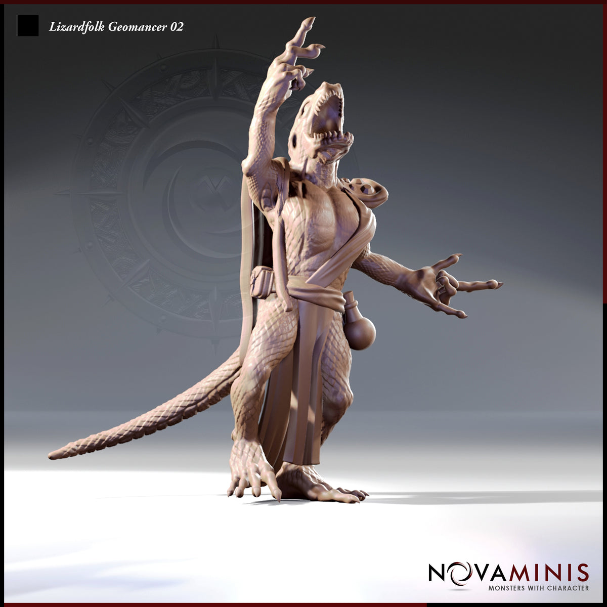 Lizardfolk Robe Lizardfolk Geomancer | D&D Miniature for Druid Characters – MitzNSimz
