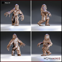 Manes 01 by Novaminis shown from four angles — the bloated demon's pustule-covered back, raised clawed hand, and snarling open mouth all visible across the multi-panel render.