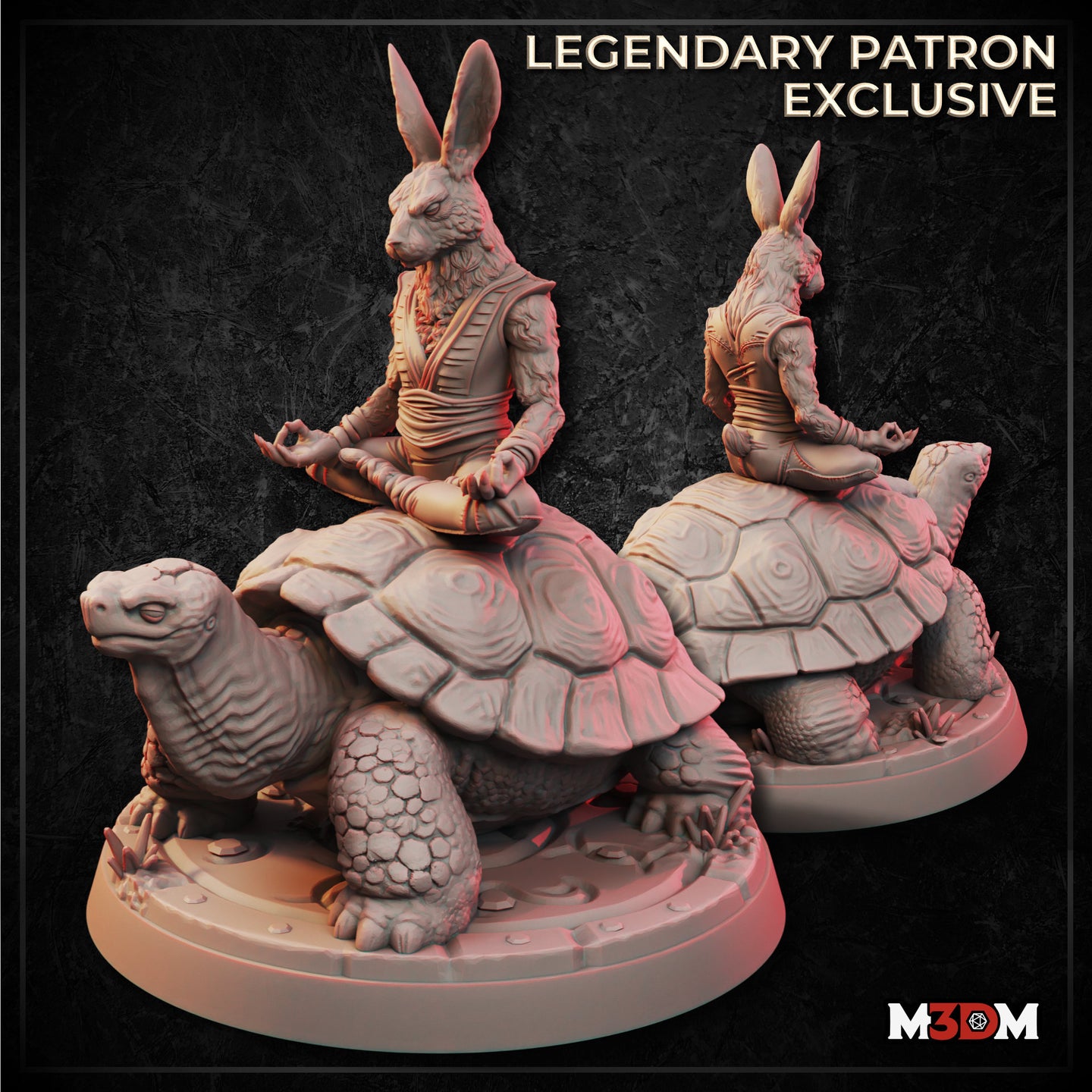 Rabbitfolk Monk w/ Giant Tortoise by Mia Kay M3DM