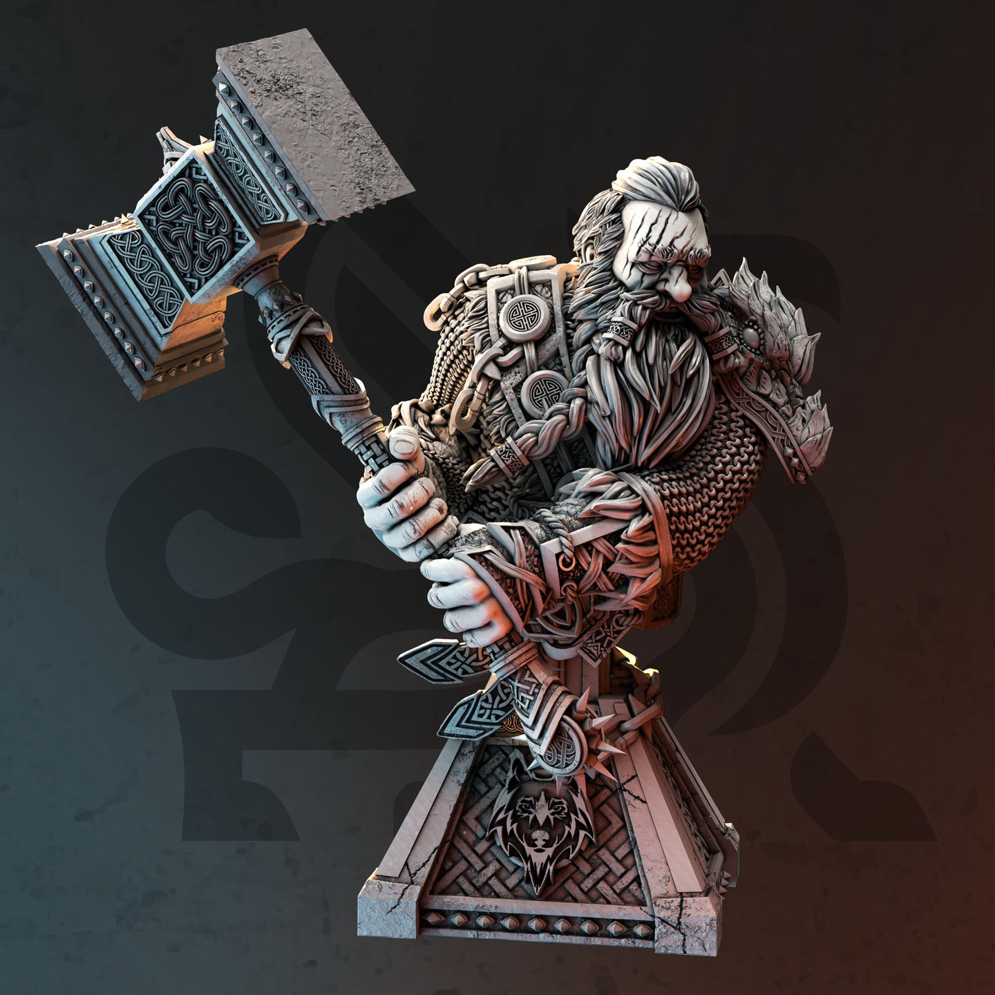 Dwarf Barbarian (Tors) Bust  by DM Stash