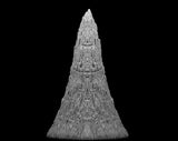Roper miniature by MZ4250 in hiding pose — closed cone of deeply ridged stony hide with no visible eye or mouth, resembling a cave stalagmite or rocky outcrop.