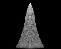 Roper miniature by MZ4250 in hiding pose — closed cone of deeply ridged stony hide with no visible eye or mouth, resembling a cave stalagmite or rocky outcrop.