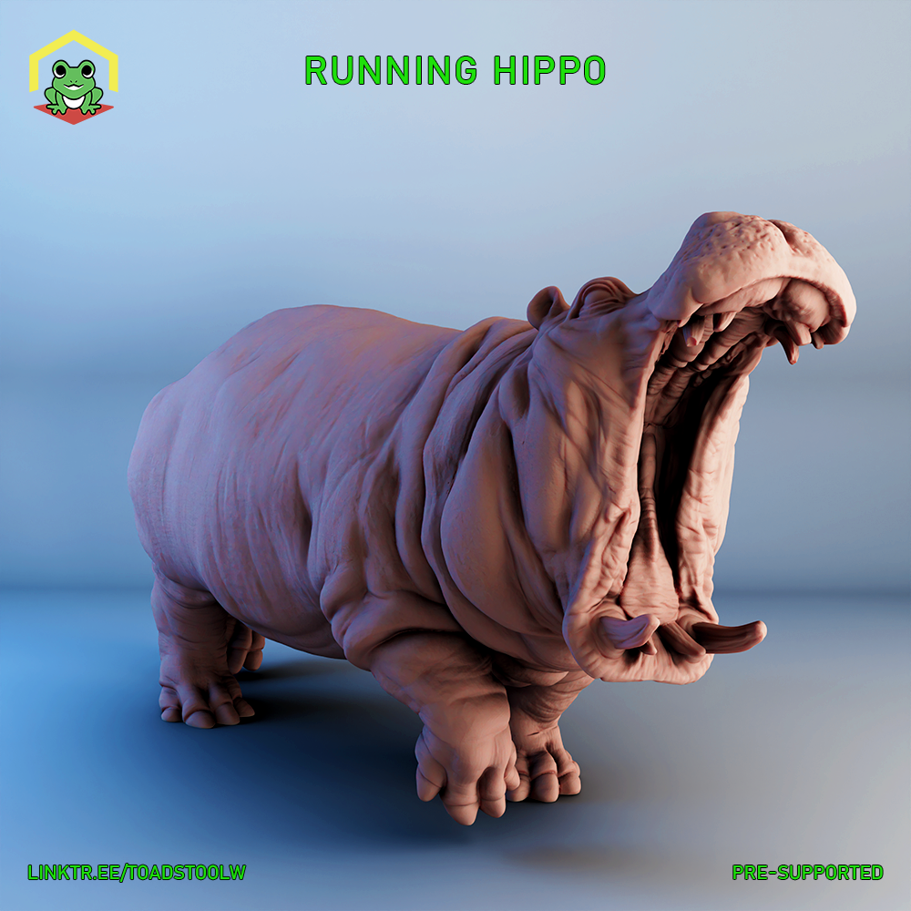 Running Hippopotamus by The Toadstool Weaver