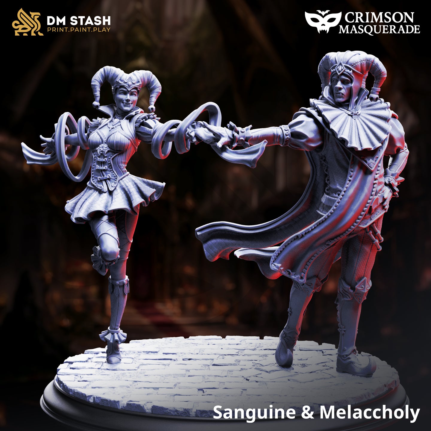 Dancing Vampire Jesters (Sanguine & Melancholy) by DM Stash