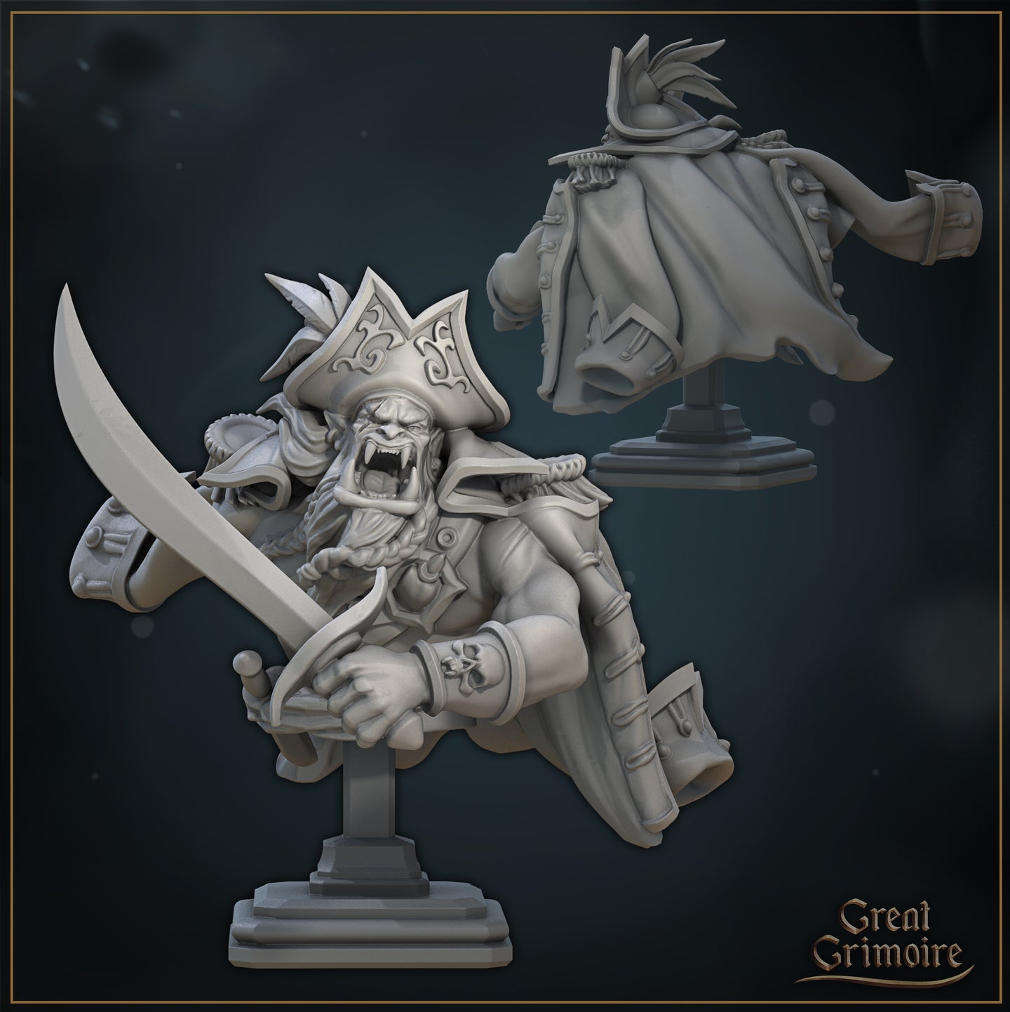 Scarred Pirate Bust  by Great Grimoire