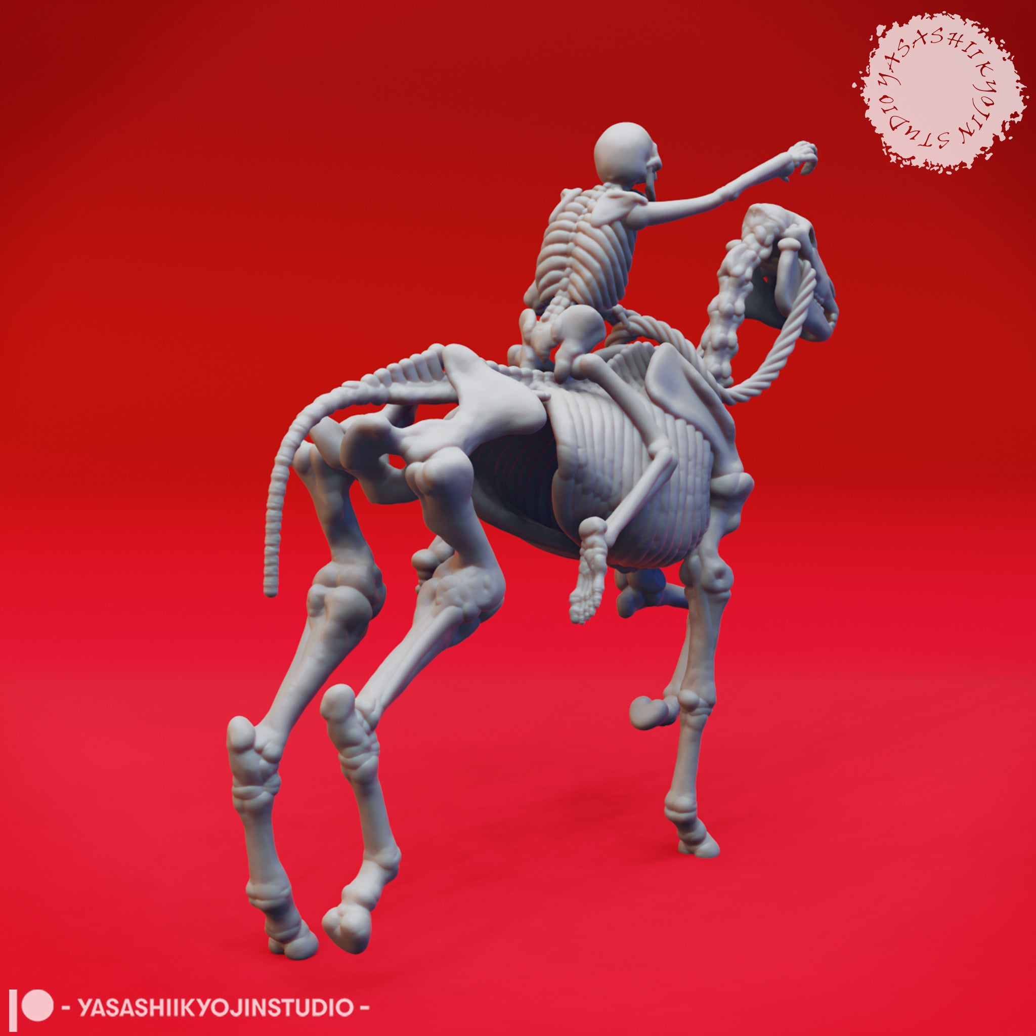 Skeleton Rider Bundle D&D Miniature by Yasashii Kyojin Studios – MitzNSimz