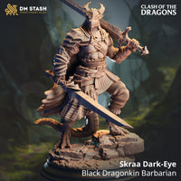 Black Dragonborn Barbarian (Skraa Dark-Eye) by DM Stash