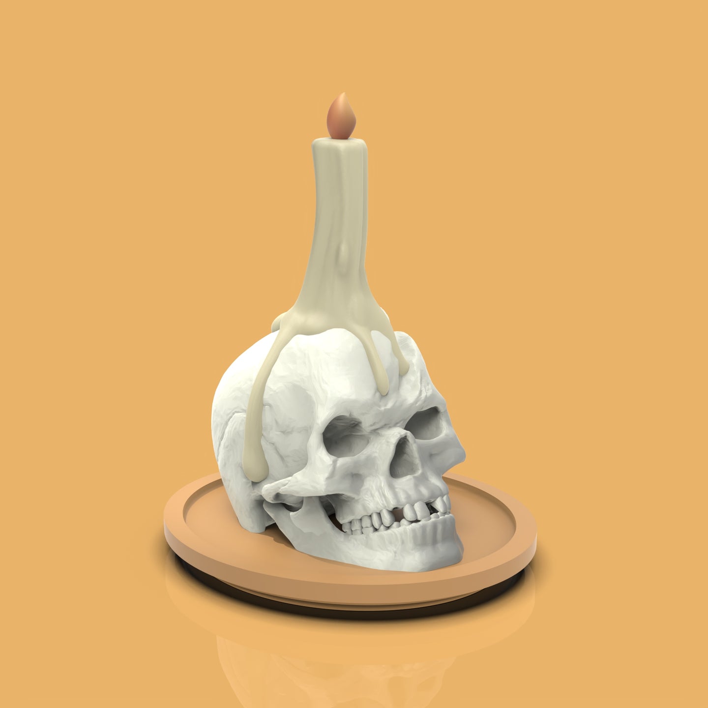 Skull w/Candle by Mia Kay M3DM