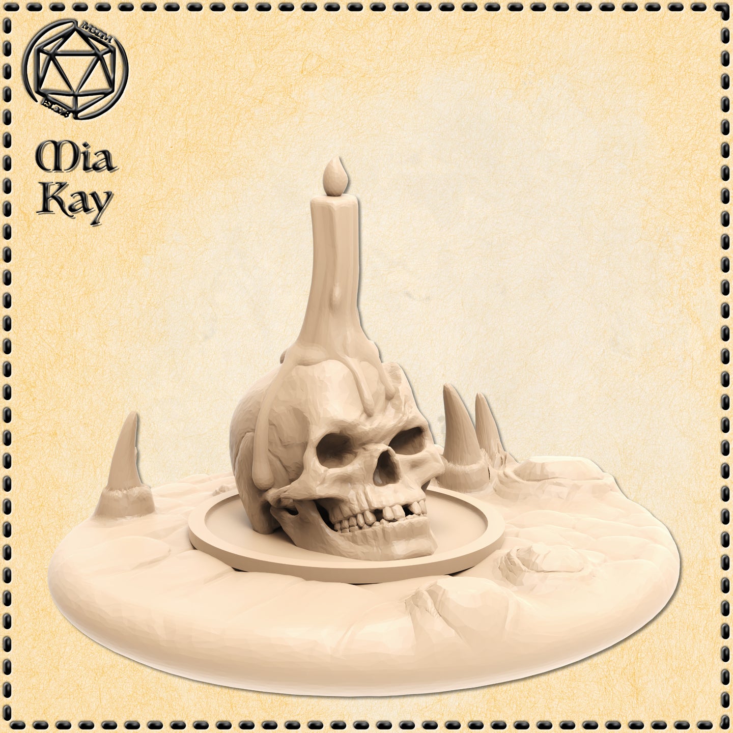 Skull w/Candle by Mia Kay M3DM