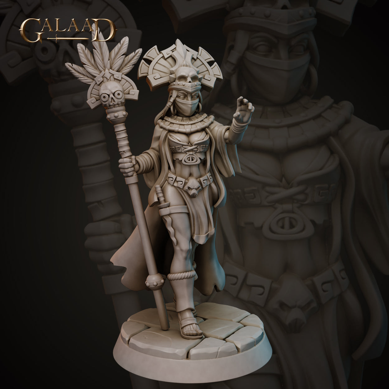 Aztec Sorceress 02 by Galaad Miniatures