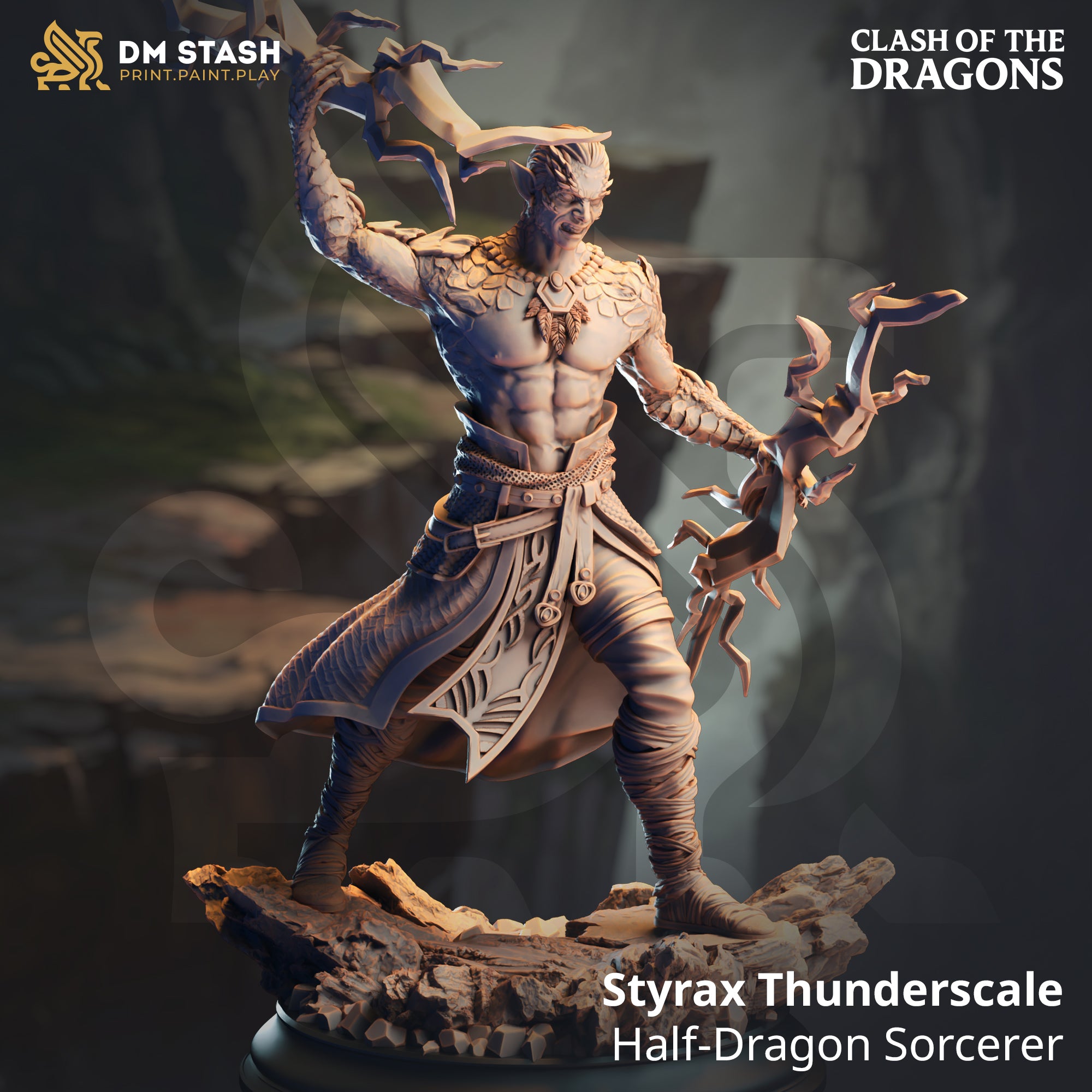 Half-Dragon Sorcerer (Styrax Thunderscale) by DM Stash