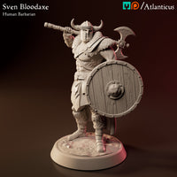 Sven Bloodaxe Human Barbarian w/Battle Axe Calm by Atlanticus Arts