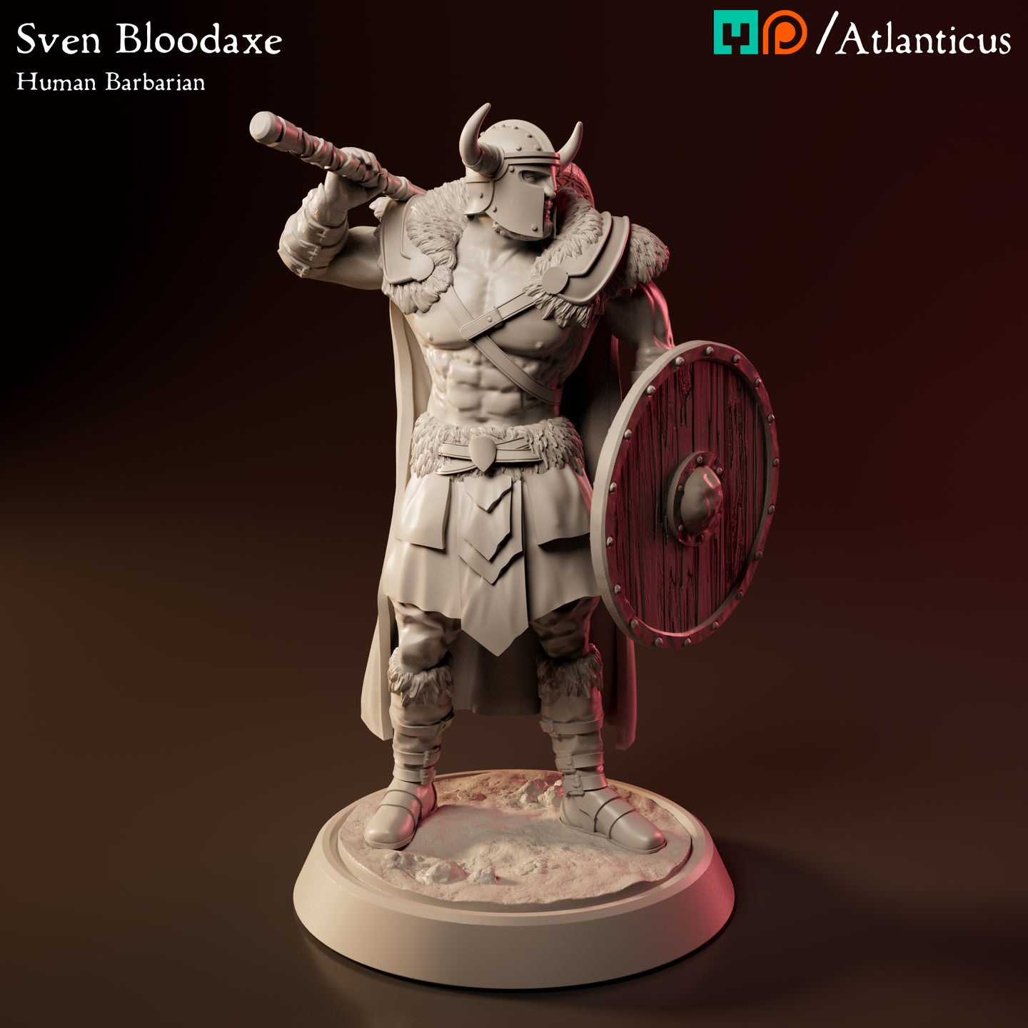 Sven Bloodaxe Human Barbarian w/Battle Axe Calm by Atlanticus Arts